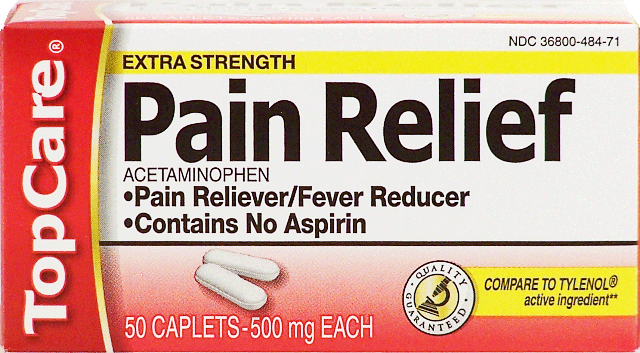 Top Care  pain reliever/fever reducer, contains no aspirin, 500 mg each Full-Size Picture